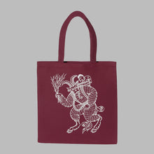 Load image into Gallery viewer, Cartoon Krampus Tote Bag - Maroon Edition
