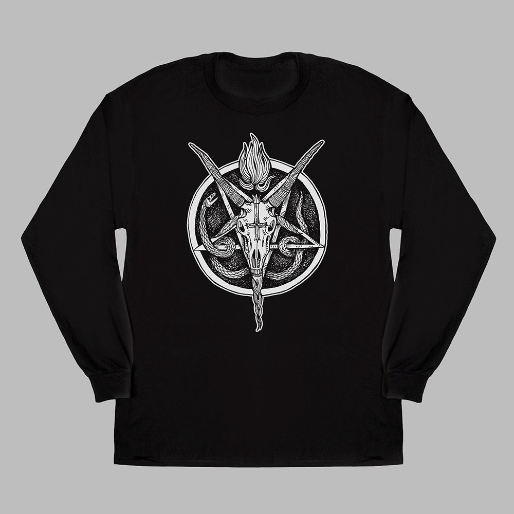 Goat Skull Pentagram  Long Sleeve Shirt
